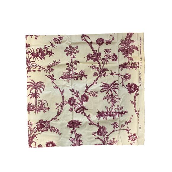 Brunschwig & Fils "West Indies Toile" fabric vintage swatch hand print 43" x 54" - Picture 7 of 8